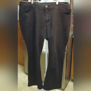 Womans Riders By Lee Jeans Black MidRise Stretch Glitz Back Pockets Plus Size 22